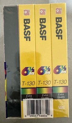 BASF T-130 Extra Quality Blank VHS Tapes-plus bonus T-160 - NEW Sealed - 4 Total - Image 1 of 4