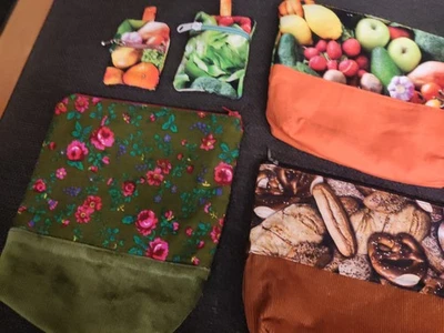Taschen aus Stoff, selbstgenäht, Aufbewahrungstaschen,bunt,Geschenk - Bild 1 von 4