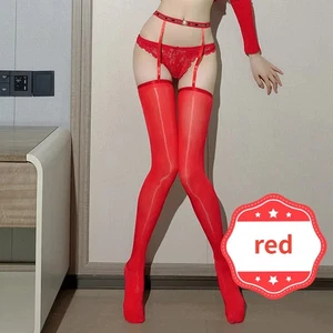 Sexy Pure Desire Shiny Stockings with Garter | Women's High-Grade Pearl Belt - Picture 1 of 14