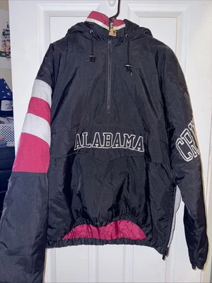 Vintage Starter Alabama Crimson Tide Multi Color Hooded Puffer Jacket Mens Large - Image 1 of 4