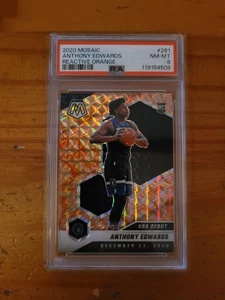 2020-21 Mosaic Reactive Orange #261 Anthony Edwards Rookie Card PSA 8 NM-MT - Picture 1 of 1