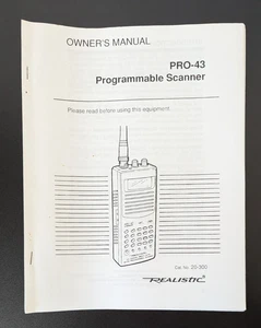 Realistic PRO-43 Owner's Manual Programmable Scanner CAT No. 20-300 - Picture 1 of 9