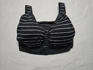 CMX Woman's Padded Bra Black With Gray Strips Size 2X - Picture 1 of 5