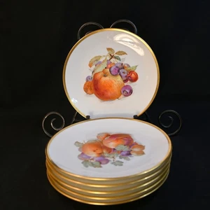 Schumann Bavaria Set 6 Salad Plates 7 1/2" Fruits 1960-1970 6 Designs Set 2 of 2 - Picture 1 of 20