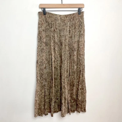 Falda Midi Vintage Años 80 90 Banana Republic Boho Marrón Terroso Pradera Hippie Talla S Foto 1 de 4