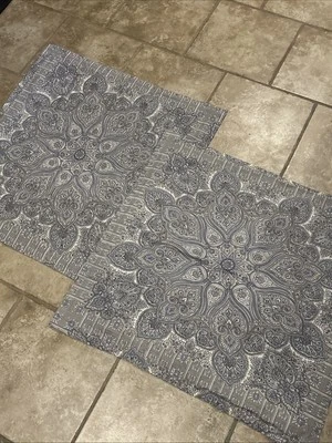 Par Pottery Barn Vivianna Estampado Euro Shams Estampado Azul 100% Algodón 26" x 26" Usado en Excelente Condición Foto 1 de 4