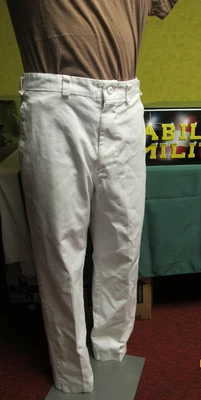 WHITE PAINTER PANTS SHORTS COOKS PANTS USED WITH STAINS - Image 1 of 4