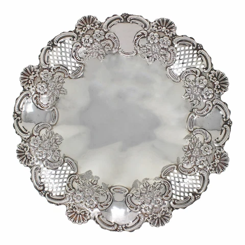 Large 1897 Antique Silver Fruit Bowl Victorian Era William Devenport (SL137-) Cover