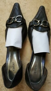 Fioni Dark Brown Heels - Pointed Toe - Chain Detail - Size 6 - Picture 1 of 8