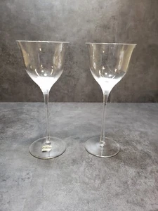 Vintage Mikasa Austria Silver Surf Pattern Crystal Wine Glasses - Picture 1 of 8