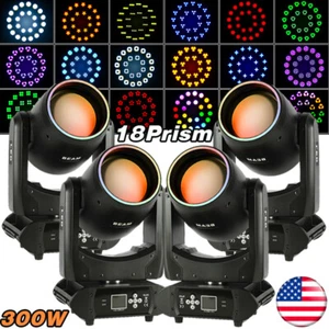 300W LED 18Prism Moving Head Light Beam Stage DMX Spot Disco Club DJ Lighting US - Picture 1 of 18