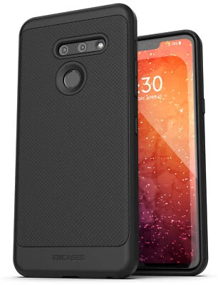 Encased LG G8 ThinQ Case (Thin Armor) Slim Fit Flexible Grip Phone Cover - Black