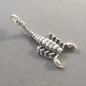 .925 Sterling Silver 3-D SCORPION CHARM NEW Pendant Insect Zodiac 925 BI36 - Bild 1 von 4