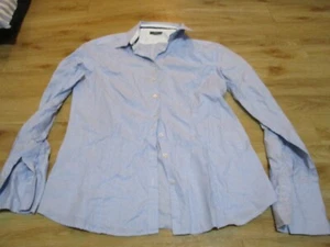 WOMENS ETERNA PALE BLUE WOVEN BLOUSE SHIRT SIZE 10 - Picture 1 of 2