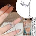 Summer Pearl Butterfly Necklace with Collarbone Chain R6 New For WomeA8 K5W9