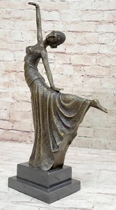 Estatua de metal bailarina femenina vintage moderna de bronce DH Chiparus - Imagen 1 de 10