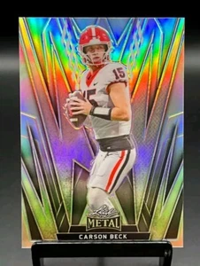 2024 Leaf Metal Football CARSON BECK Silver Prismatic Refractor GEORGIA BULLDOGS - Picture 1 of 3