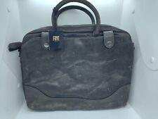 New Frye Logan Slim Zip Briefcase Slate Gray Leather