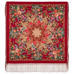Pavlovo Posad Wool Shawl 362-6, Gypsy Aza/Цыганка Аза 58x58" (148x148cm) - Picture 1 of 4