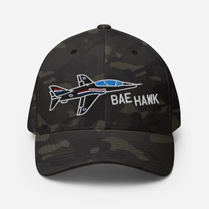 BAE Hawk T1 Embroidered Flex Fit Cap RAF Jet Hat Red Arrows Military Aviation - Picture 1 of 16