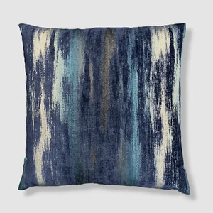 $191 D.V. KAP Blue Tia Ikat Woven Chenille Square Decorative Couch Bed Pillow - Picture 1 of 3