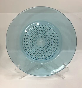 Vintage Hazel Atlas Capri Turquoise Blue Dinner Plates Hobnail Glass 10 Inches - Picture 1 of 3