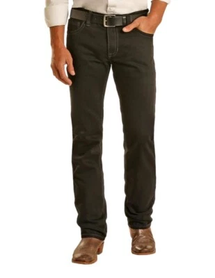 Rock & Roll Denim Western Jeans Men Revolver Straight Black BM1RD02484 - Image 1 of 4