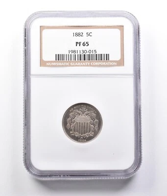 1882 Shield Nickel PF65 NGC *7149 - Image 1 of 3