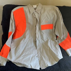 Team Realtree Shooting Shirt Mens XL Tan Blaze Orange Heavy Cotton Hunting - Picture 1 of 8