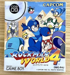 ROCKMAN WORLD 4 W/Box Instruction CAPCOM DMG-R4J Game Boy GB Cartridge Tested - Picture 1 of 10