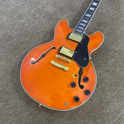 ES 335 электрогитара полу полый оранжевый пламени кленовый верх - Изображение 1 из 4