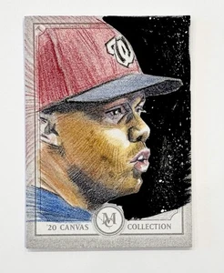2020 Topps Museum Collection Canvas Original Sketch Card 1/1 Juan Soto Nationals - Picture 1 of 2