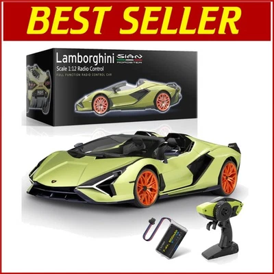 Durable 1:12 Scale Lamborghini Remote Control Car with LED Lights & Speed - Image 1 of 4