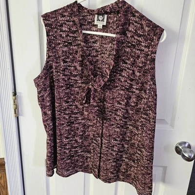 Blusa Anne Klein sin mangas con botones para mujer nueva con etiquetas talla 14 Old Money City Foto 1 de 4
