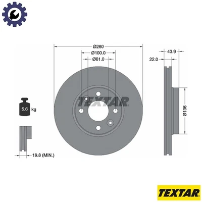 2x DISCO DE FRENO 92119203 PARA RENAULT CLIO/III/EURO/CAMPUS/Sportour/Grandtour/Furgoneta Foto 1 de 4