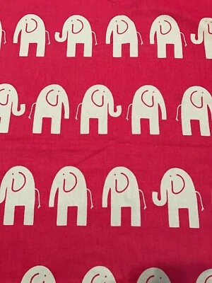 Ele The Elephant Candy Pink Premier Prints Cotton Woven Fabric- 1 Yard - Image 1 of 4