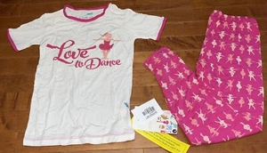 Kickee Pants Girl Bamboo OG Calypso Ballerina Short Sleeve Pajamas Size 9 New - Picture 1 of 6