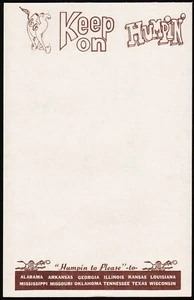 Vintage note sheet CAMPBELL 66 Express trucking Keep On Humpin camel n-mint+ - Picture 1 of 2