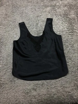 Top de pijama sin cordones California Dynasty de colección para mujer talla pequeña negro 009050 Foto 1 de 4