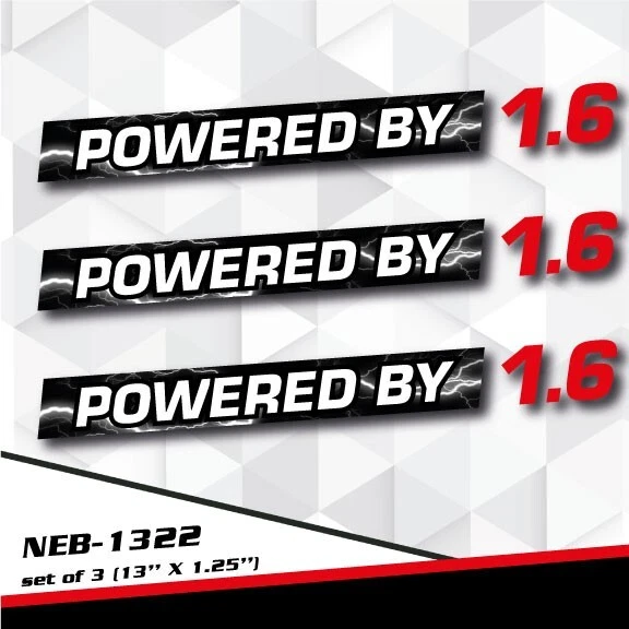 POWERED BY 1.6L Decal Sticker for Acura EL Civic Nissan Sentra mini  NEB-1322 Foto 1 de 1