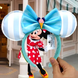 Beach Club Loungefly Ice Cream Disney* Parks Minnie Mickey Ears Bow Headband US - Picture 1 of 8