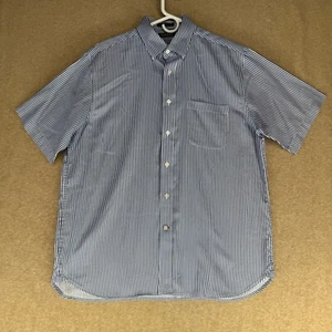 Daniel Crémieux Signature Men Size L Striped Cotton Short Sleeve Casual Shirt - Picture 1 of 14