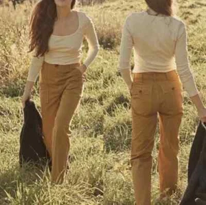 DÔEN Women's WILDER PANT In OAK 100% Cotton Chino Pants Size 29x27.5" - NWT - Picture 1 of 17