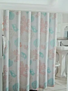 Printed Fabric Shower Curtain 72 x 72 Sea Life - Picture 1 of 7