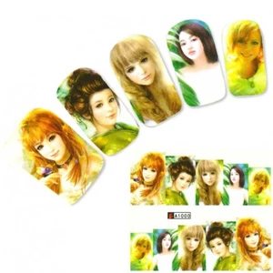 Pegatina tatuaje nail art modelo glamour adolescentes rosas pegatinas de uñas - Imagen 1 de 2