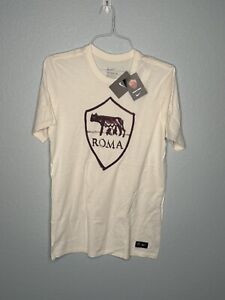 AS Roma Nike Athletic Cut Medium T-Shirt CREAM New!
