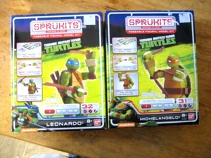 2 kits de modelos figurativos Sprukits TMNT Leonardo y Michaelangelo nuevos en caja - Imagen 1 de 2