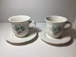 PFALTZGRAFF Weinrebenmuster 8 Unzen Tee Kaffee Tasse mit Untertasse Vintage 2er Set - Bild 1 von 9