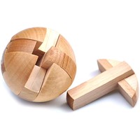 Kinder Lernspiele Holz Ball Puzzle für Erwachsene Kongming Lock Spielzeug 6cm