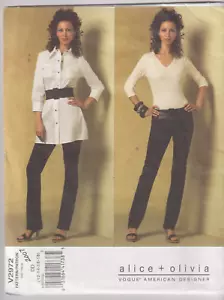 2972 VOGUE Alice & Olivia - Camisa TÚNICA Y PANTALONES - Talla 12/14/16/18 B 34-40" - Imagen 1 de 2